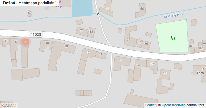 Dešná - mapa podnikání