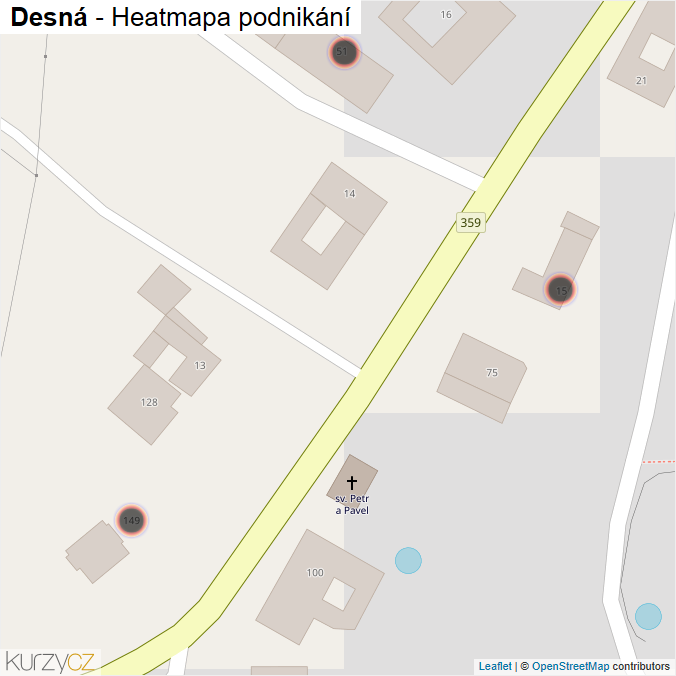 Mapa Desná - Firmy v obci.