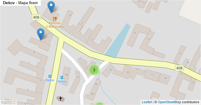Dešov - mapa firem