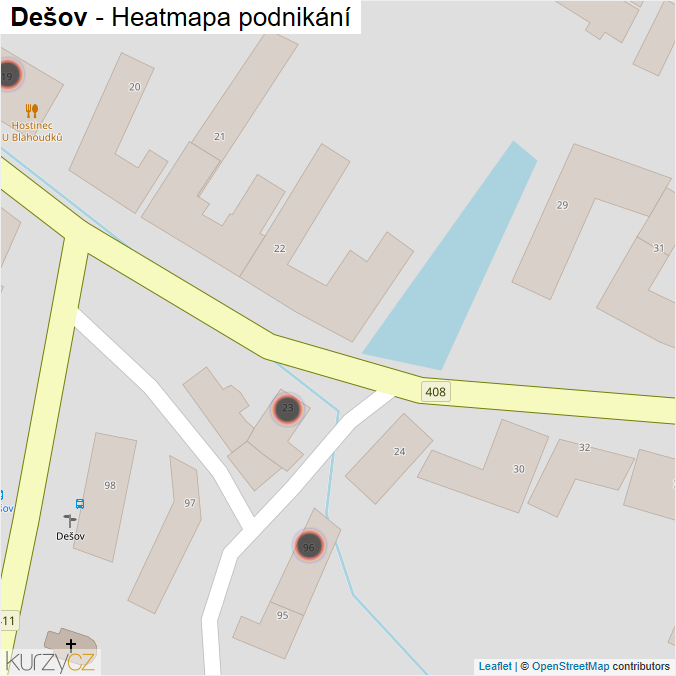 Mapa Dešov - Firmy v obci.