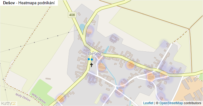 Dešov - mapa podnikání