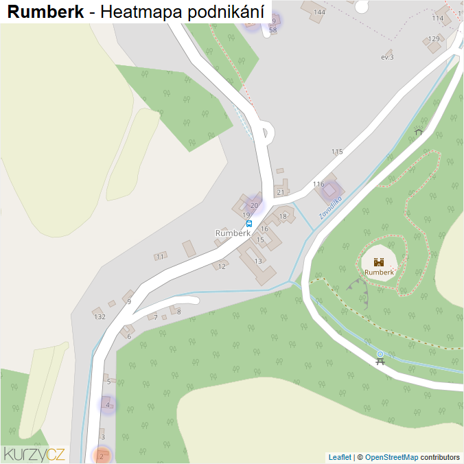 Mapa Rumberk - Firmy v části obce.