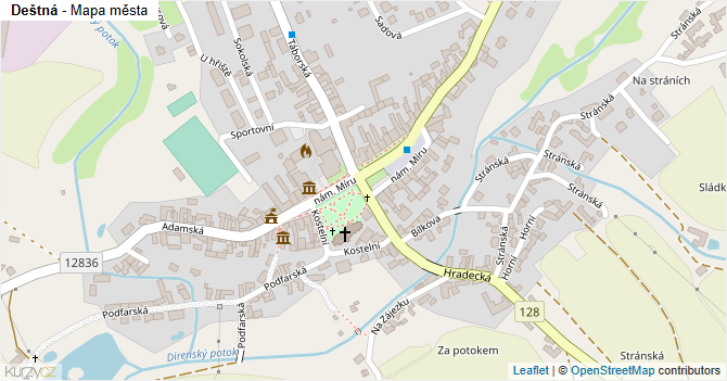 Deštná - mapa města