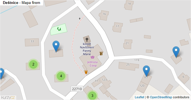 Deštnice - mapa firem