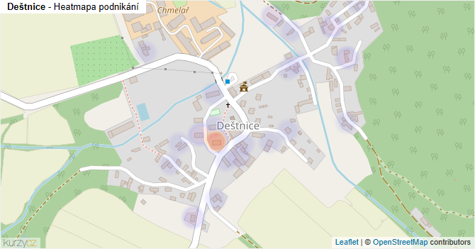 Deštnice - mapa podnikání