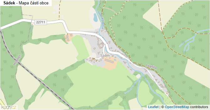 Sádek - mapa části obce