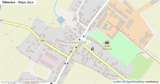 Dětenice - mapa obce