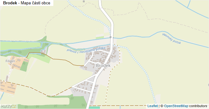 Brodek - mapa části obce