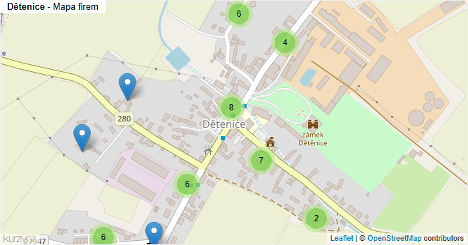 Dětenice - mapa firem