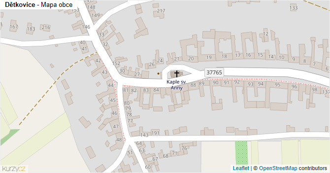 Dětkovice - mapa obce
