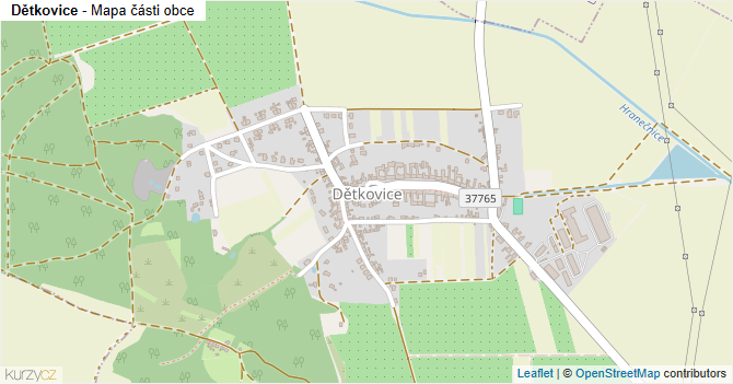 Dětkovice - mapa části obce