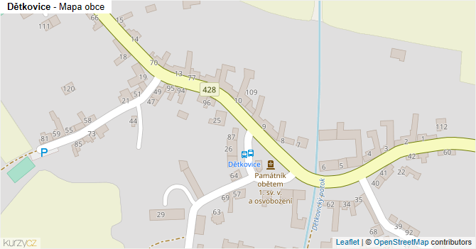 Dětkovice - mapa obce