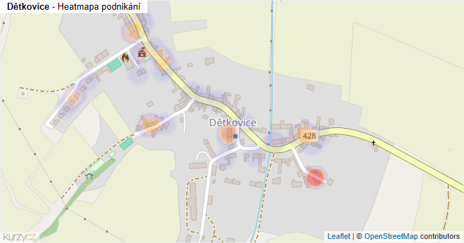 Dětkovice - mapa podnikání