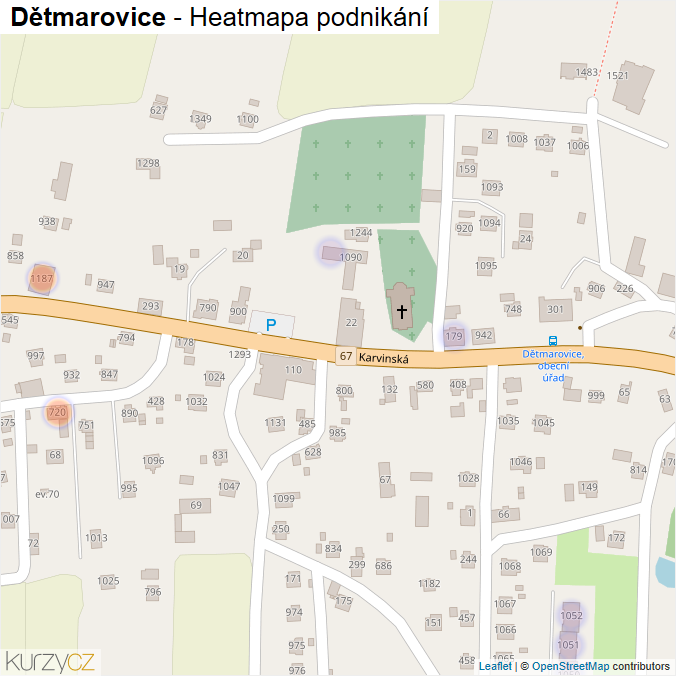 Mapa Dětmarovice - Firmy v části obce.