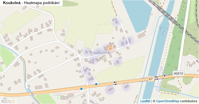 Koukolná - mapa podnikání