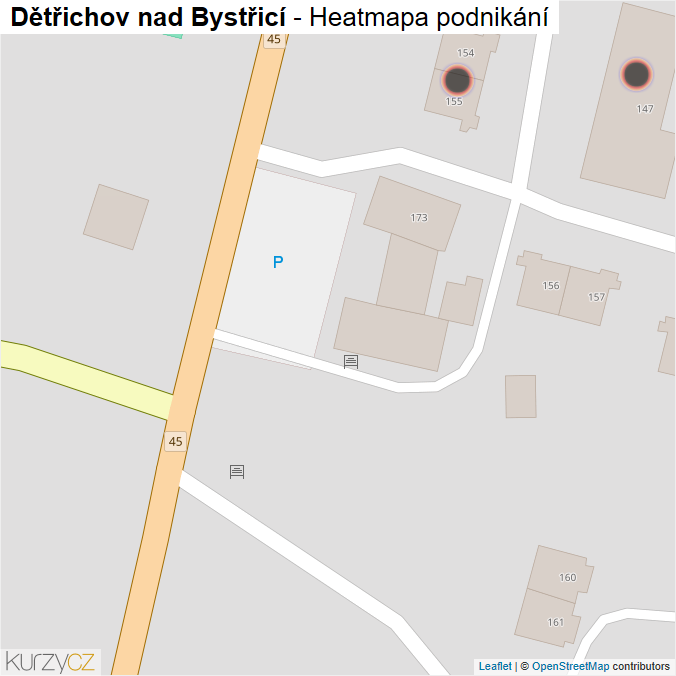 Mapa Dětřichov nad Bystřicí - Firmy v obci.