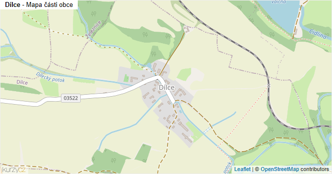 Dílce - mapa části obce