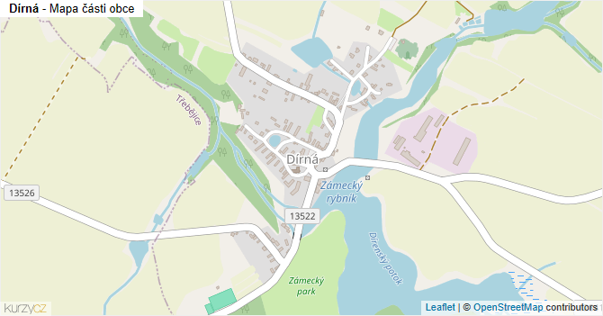 Dírná - mapa části obce