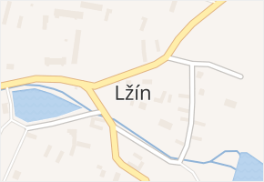 Lžín v obci Dírná - mapa části obce