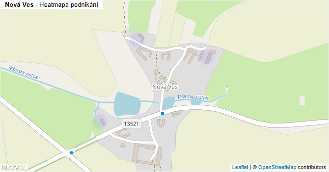 Nová Ves - mapa podnikání