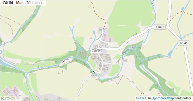 Záříčí - mapa části obce