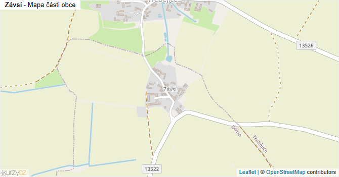 Závsí - mapa části obce
