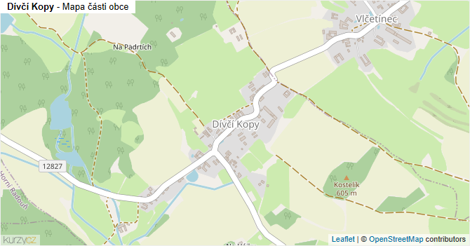 Dívčí Kopy - mapa části obce