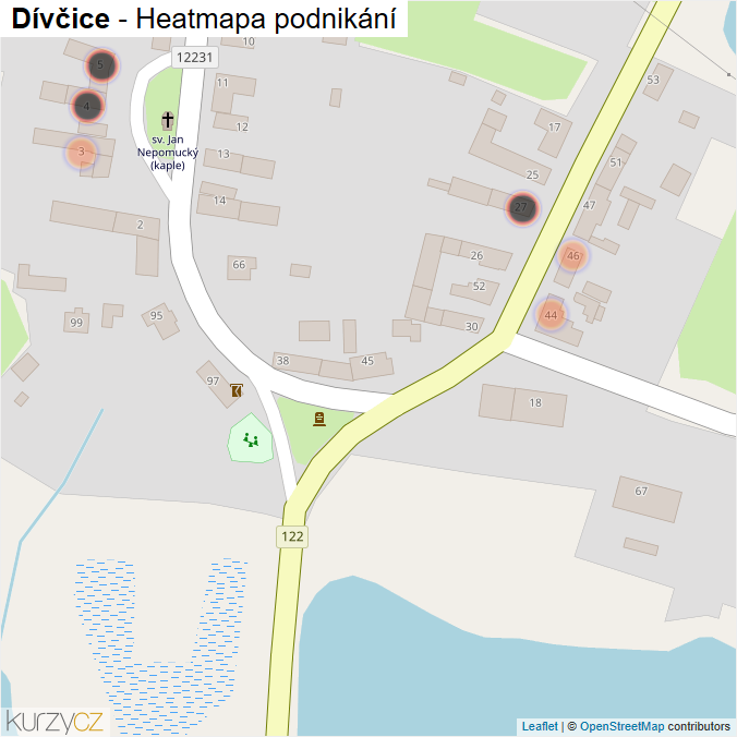 Mapa Dívčice - Firmy v obci.