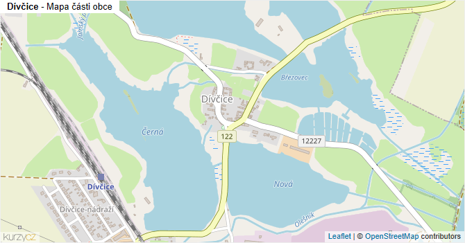 Dívčice - mapa části obce