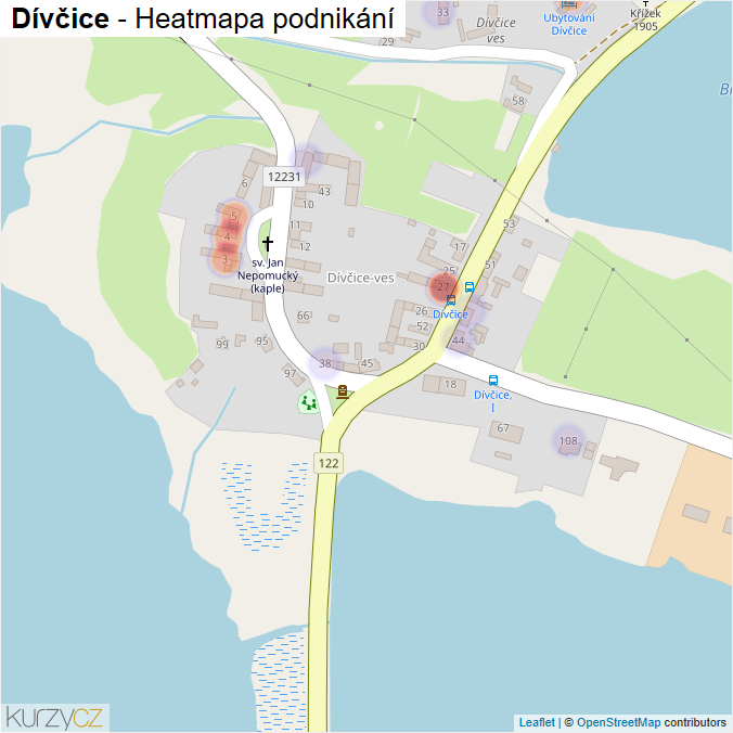 Mapa Dívčice - Firmy v části obce.