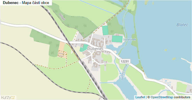 Dubenec - mapa části obce