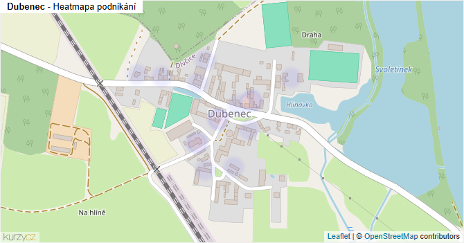 Dubenec - mapa podnikání