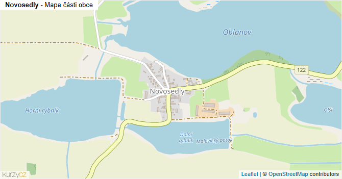 Novosedly - mapa části obce