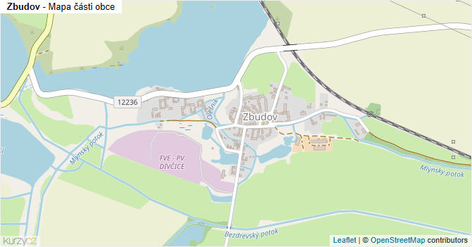 Zbudov - mapa části obce
