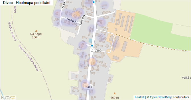 Divec - mapa podnikání