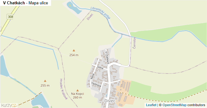 V Chatkách - mapa ulice