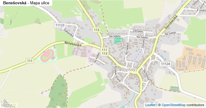 Benešovská - mapa ulice