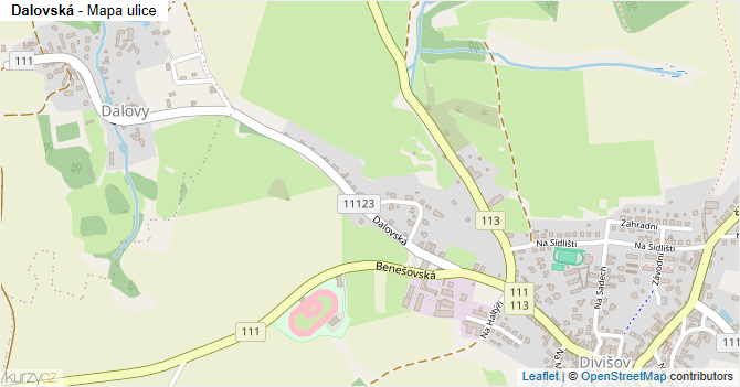 Dalovská - mapa ulice