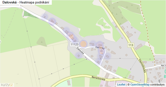 Dalovská - mapa podnikání