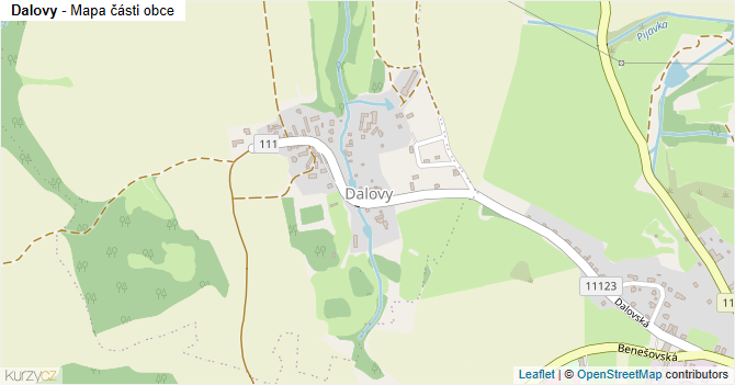 Dalovy - mapa části obce