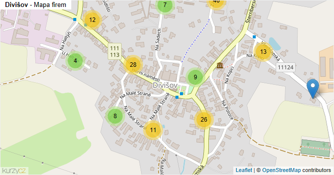Divišov - mapa firem