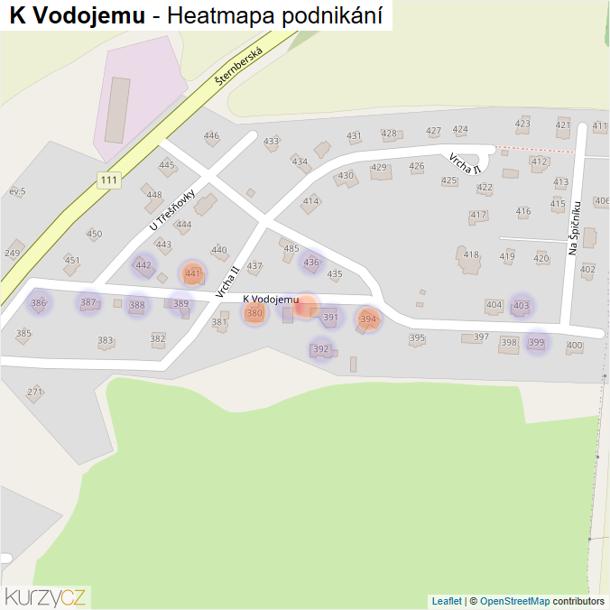Mapa K Vodojemu - Firmy v ulici.
