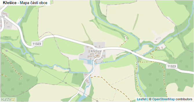 Křešice - mapa části obce