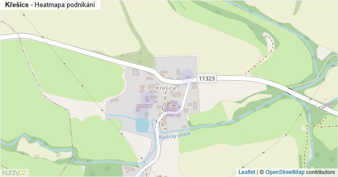 Křešice - mapa podnikání