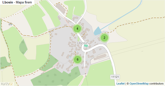 Lbosín - mapa firem
