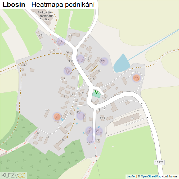 Mapa Lbosín - Firmy v části obce.