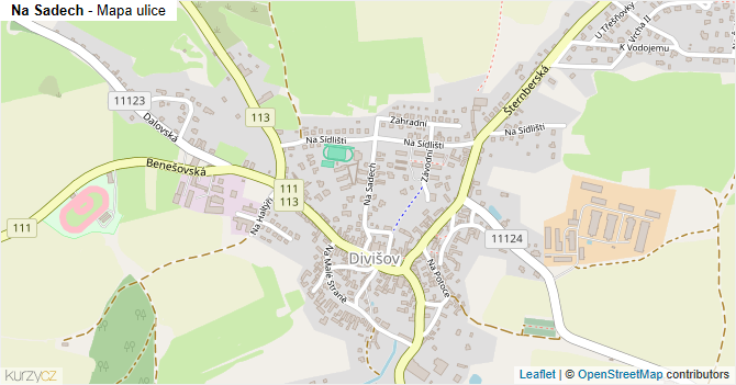 Na Sadech - mapa ulice
