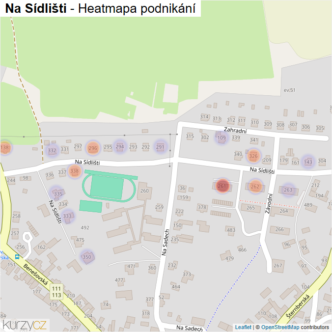 Mapa Na Sídlišti - Firmy v ulici.