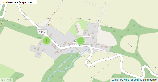 Radonice - mapa firem
