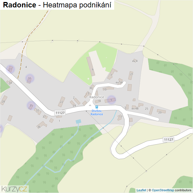 Mapa Radonice - Firmy v části obce.